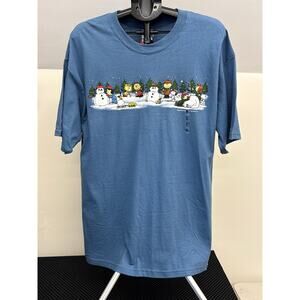 Peanuts Charlie Brown, Snoopy and the Crew Winter Scene T-Shirt, Size XL